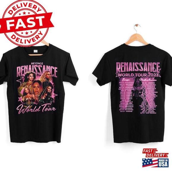 Tops - Beyonce Renaissance World Tour 2Sides Shirt Retro Music T-Shirt T-shirt 2 Sided